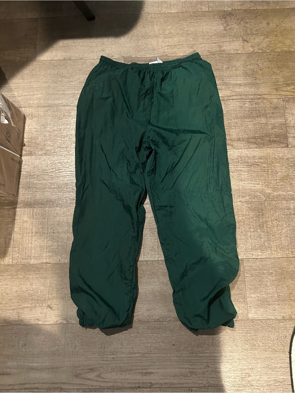 Men's Forest Green Elastic-Waist Nylon Joggers